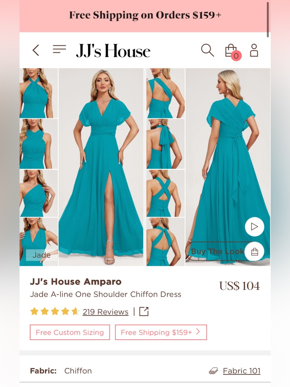 JJs House Jade A-Line Chiffon Dress